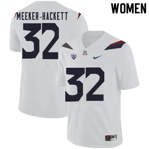 Women #32 Jacob Meeker-Hackett Arizona Wildcats College Football Jerseys Sale-White - Click Image to Close